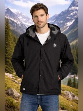 Red Dragon Jacket XL 3 Season Fleece Lined Snap Front Hooded Windbreaker